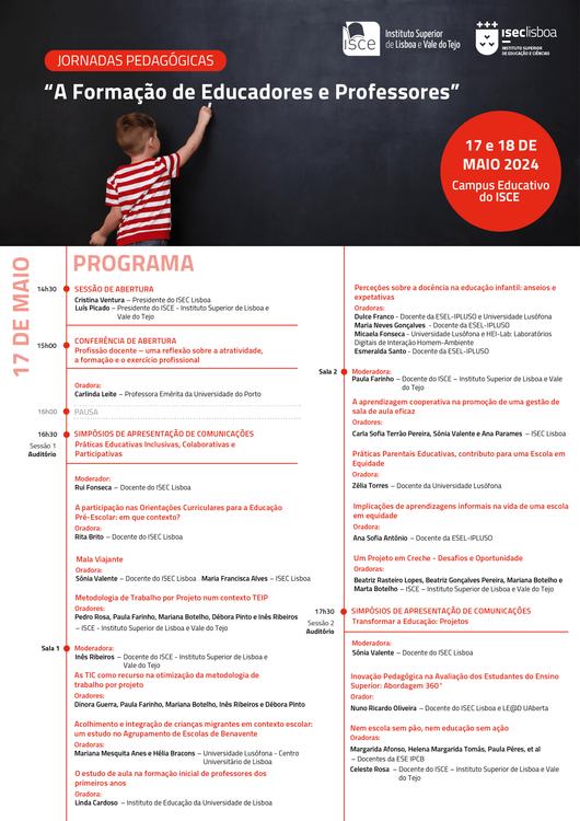 ISCE e ISEC Lisboa organizam Jornadas Pedagógicas “A Formação de Educadores e Professores” Foto 2