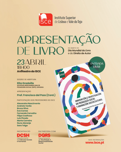 Apresentação do livro “Innovación e investigación en pedagogía social y animación sociocultural” no ISCE